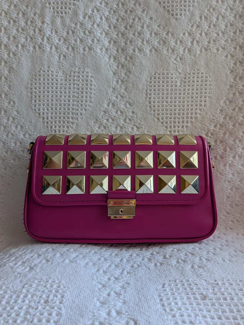 Michael Kors - Wild Berry Sm Studded Leather Crossbody/Shoulder Bag